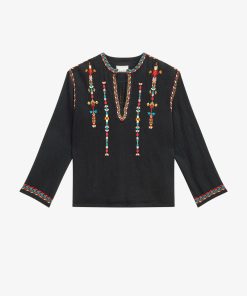 ISABEL MARANT – Blouse Zakaria Noir Délavé