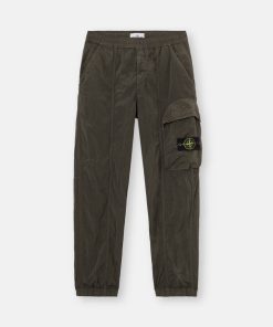 Stone Island – 3100006 Pantalon Nylon métal in Econyl Vert Militaire