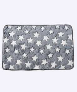 Tapis en flanelle à motif d’étoiles pour chien