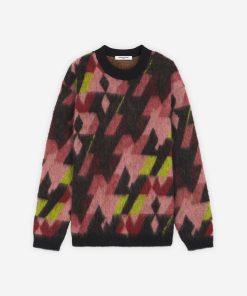 MAISON KITSUNÉ – Pull Graphic mohair jacquard pecan/pasture rose