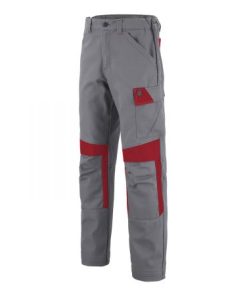 Pantalon de travail sans métal avec poches genoux MUFFLER Gris Acier Rouge